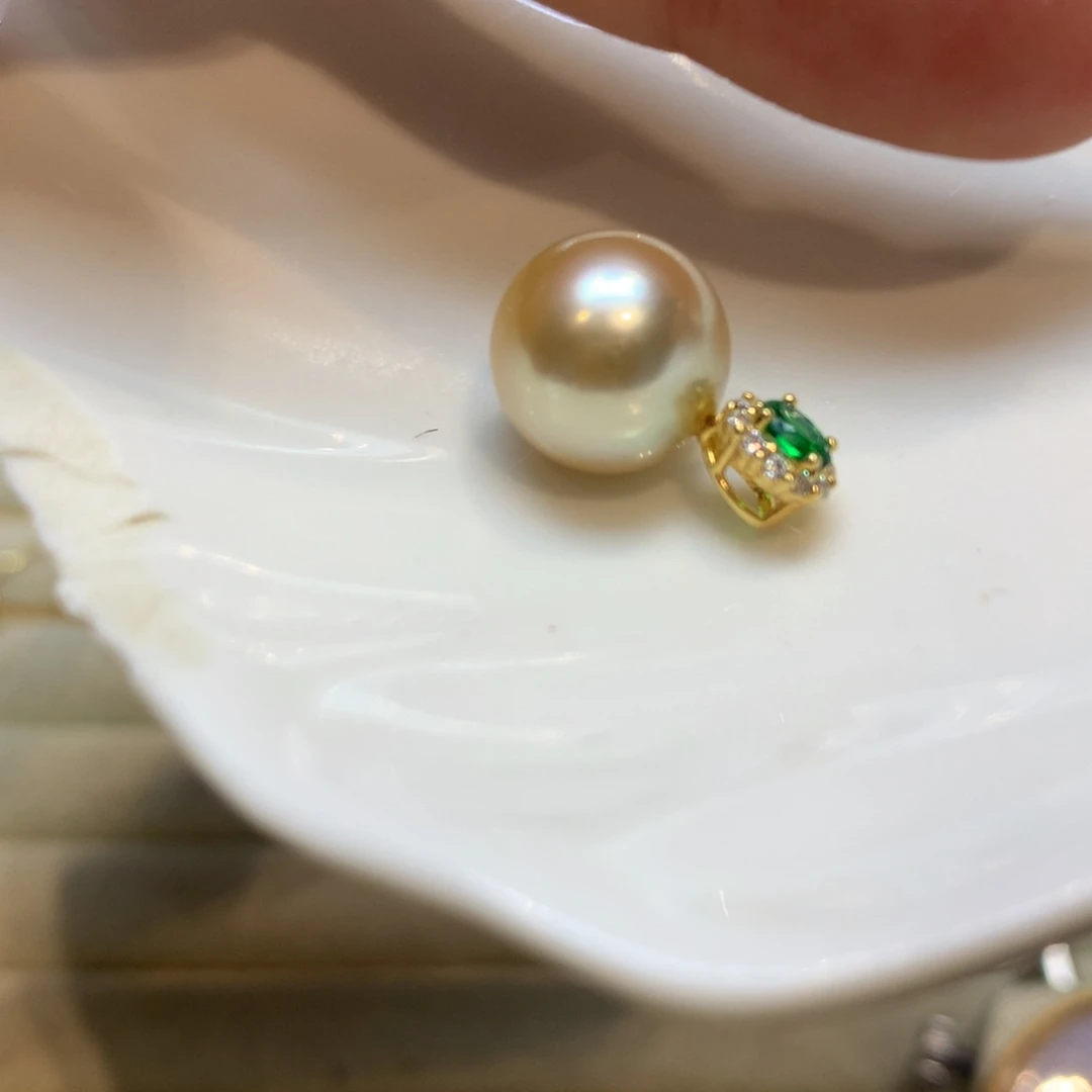 海水珍珠银S925镶嵌颈饰