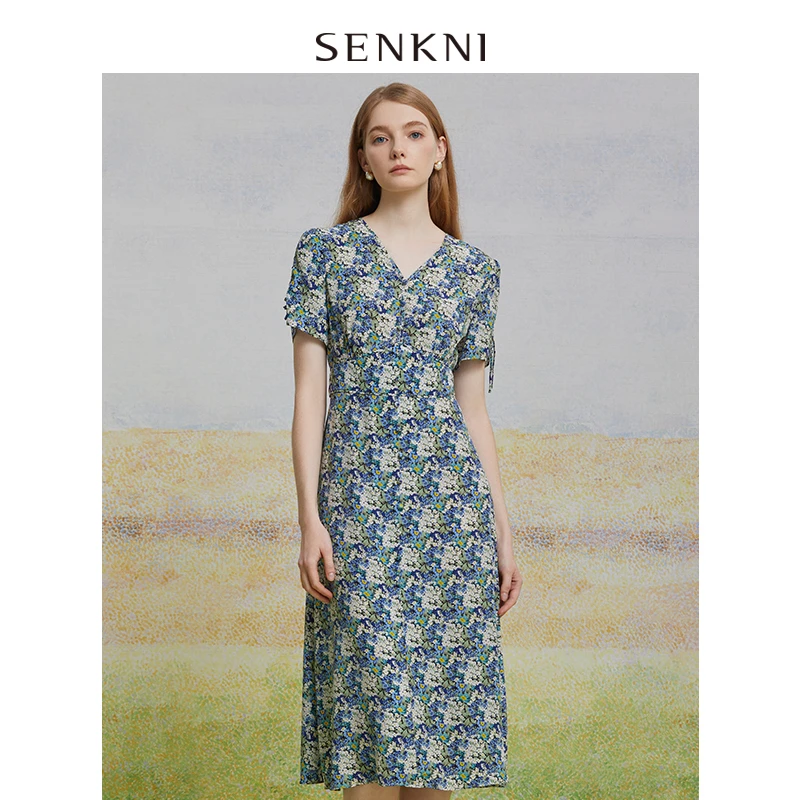 圣可尼桑蚕丝法式长裙S161216MD