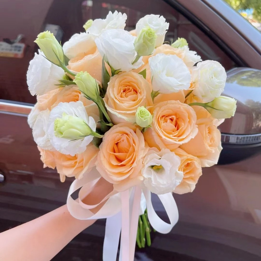 【新娘捧花】香槟玫瑰混搭新娘捧花