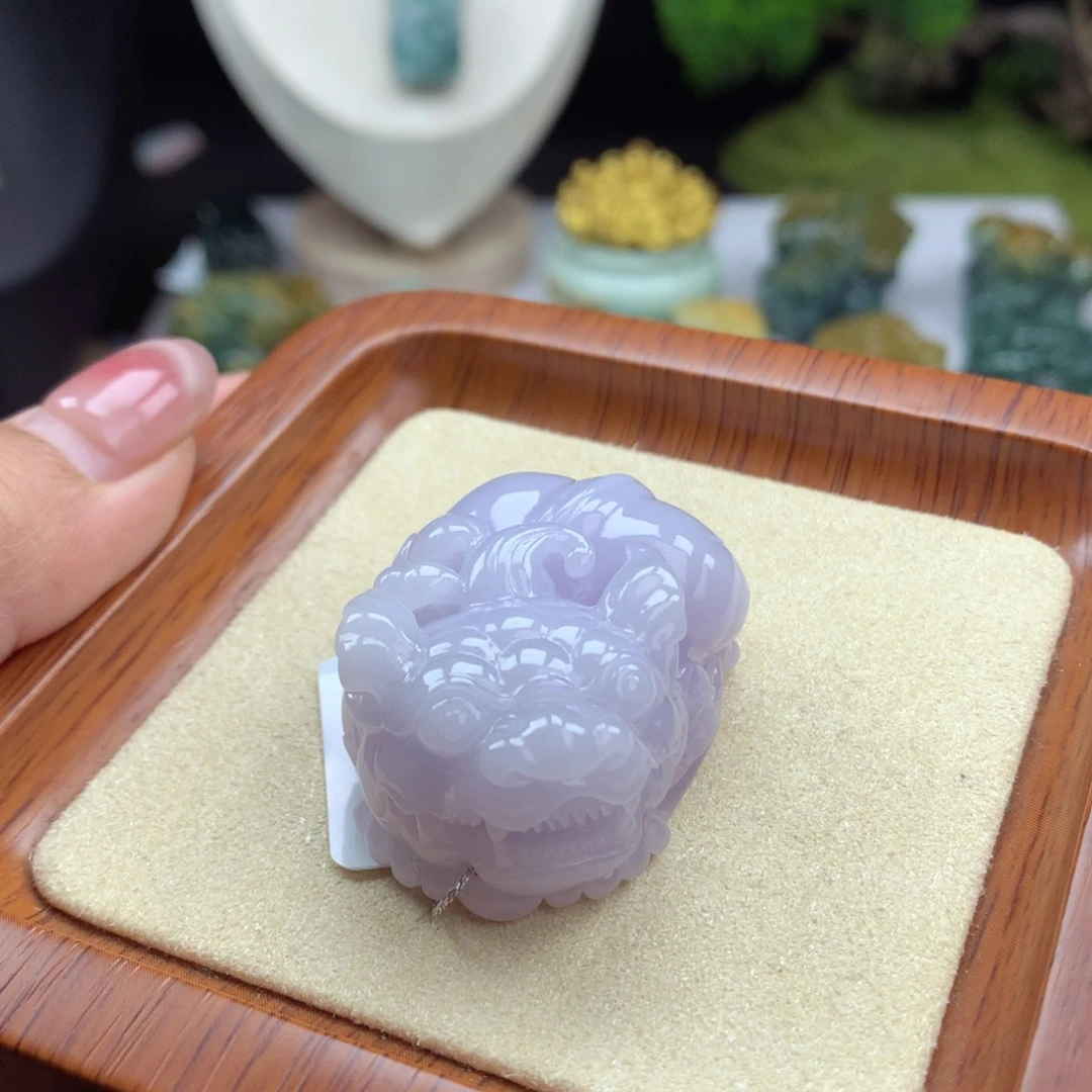 翡翠未镶嵌颈饰A22 紫罗兰大肚貔貅