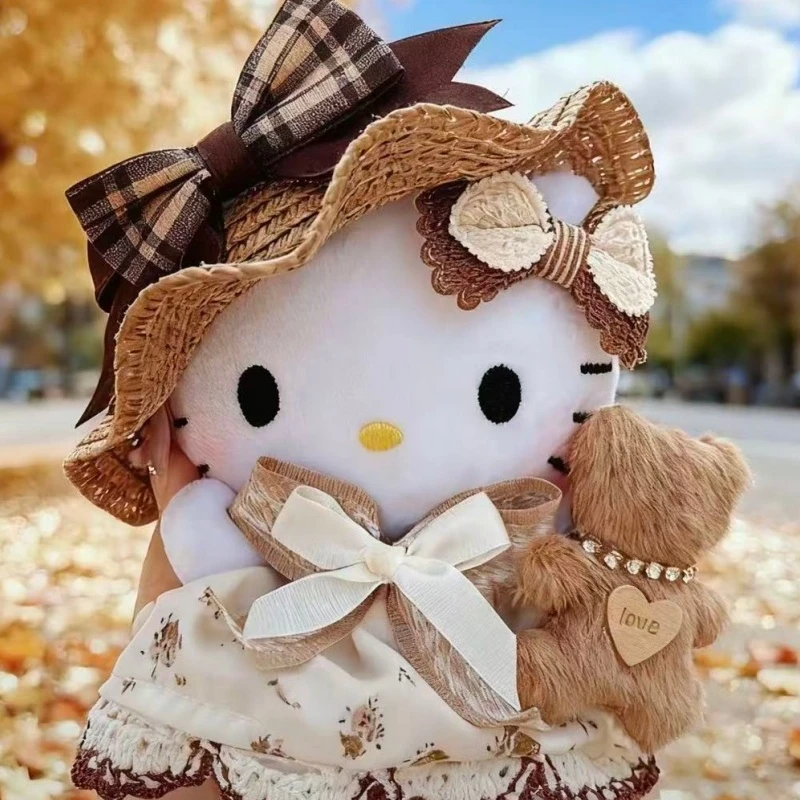 可爱秋冬美拉德草帽小熊kt包包挂件卡通公仔玩偶钥匙扣挂饰送闺蜜