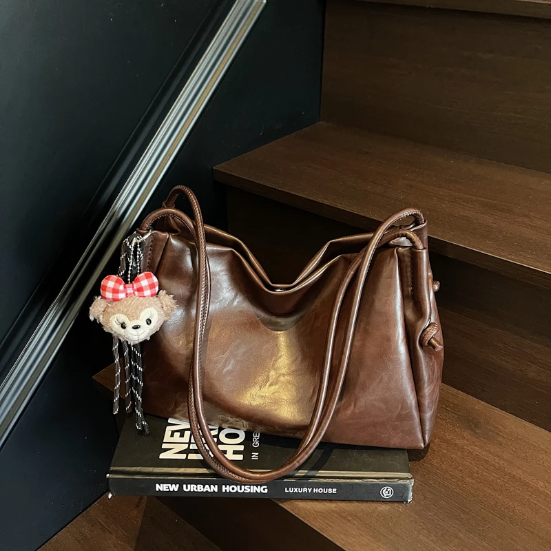 【现货】日韩耐脏拉链证件带托特包单肩包肩包简约潮流小方包小众休