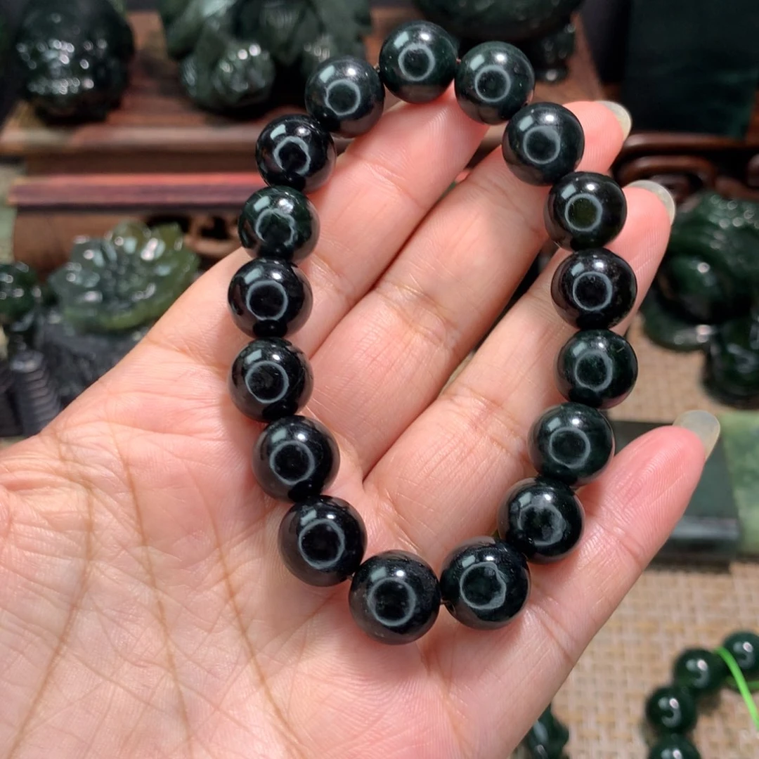 泰山玉精品手链玉珠