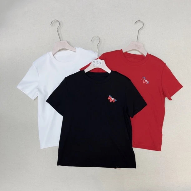 【四姐家】刺绣小马短袖T恤 7253