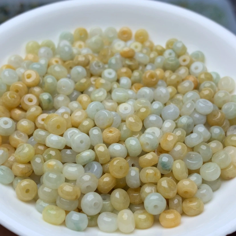 【闪购商品】翡翠手链未镶嵌卡3*5冰黄算盘60颗