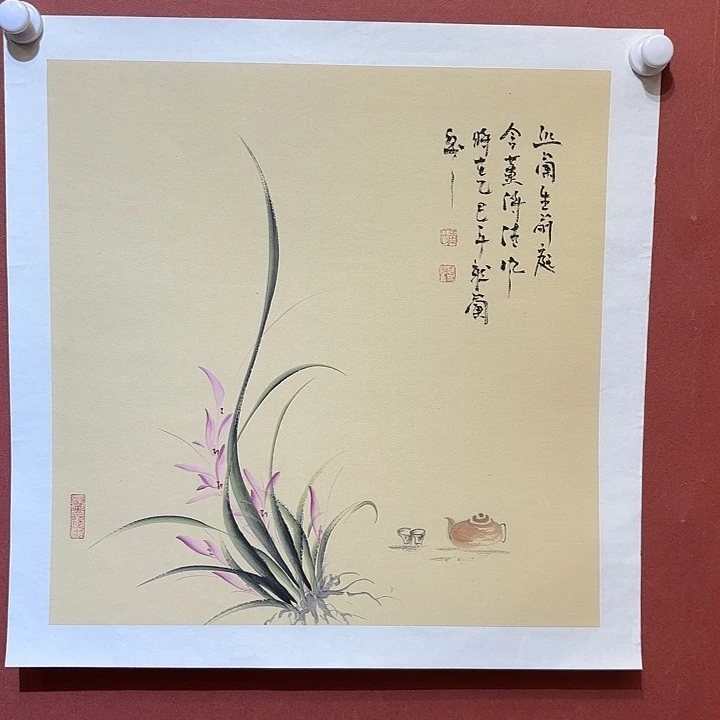 国画听兰老师花鸟