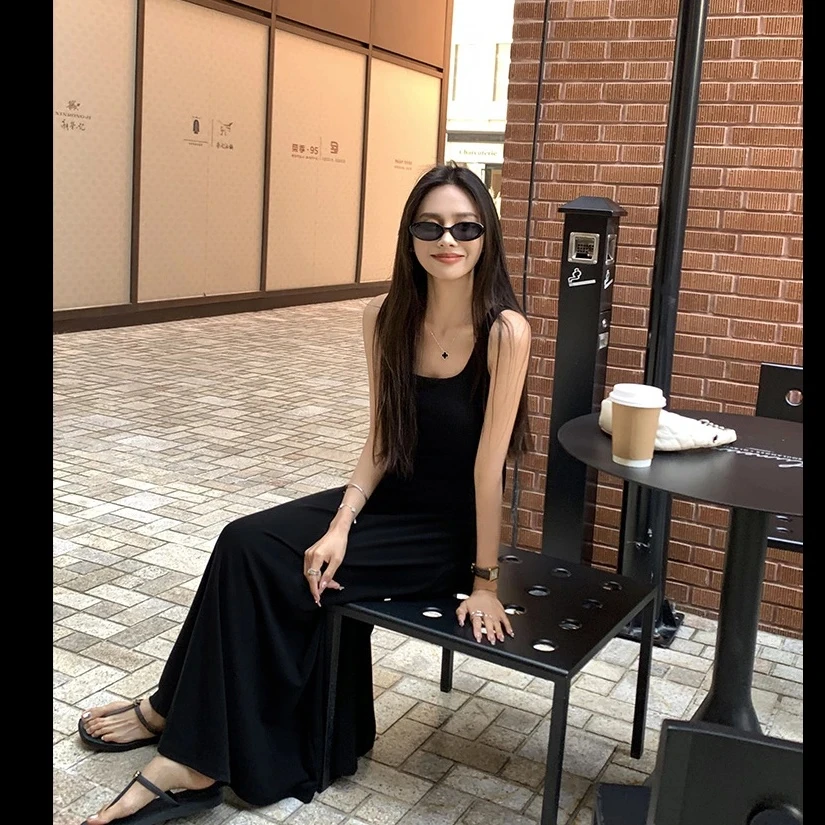 裙长137高个子加长无袖吊带裙连衣裙