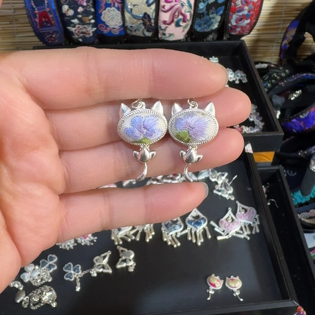 织绣民族风刺绣耳环