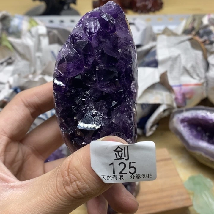 未镶嵌紫晶大型摆件（非配饰）姑*