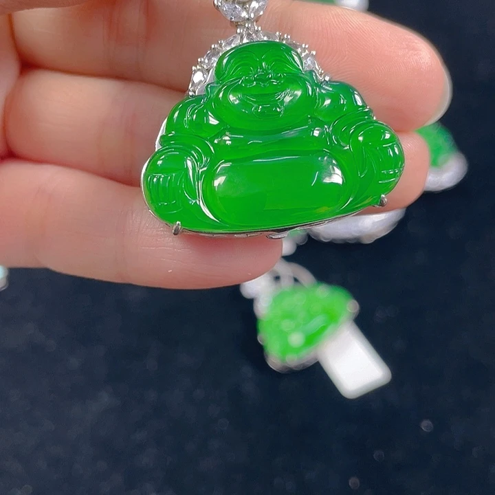 翡翠银S925镶嵌吊坠(不含链)