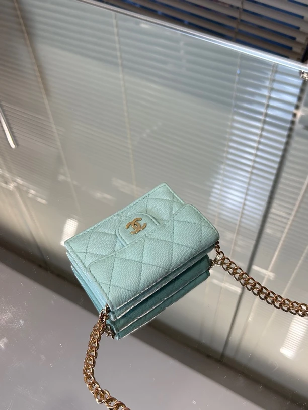 95新 Chanel/香奈儿 薄荷绿小钱包