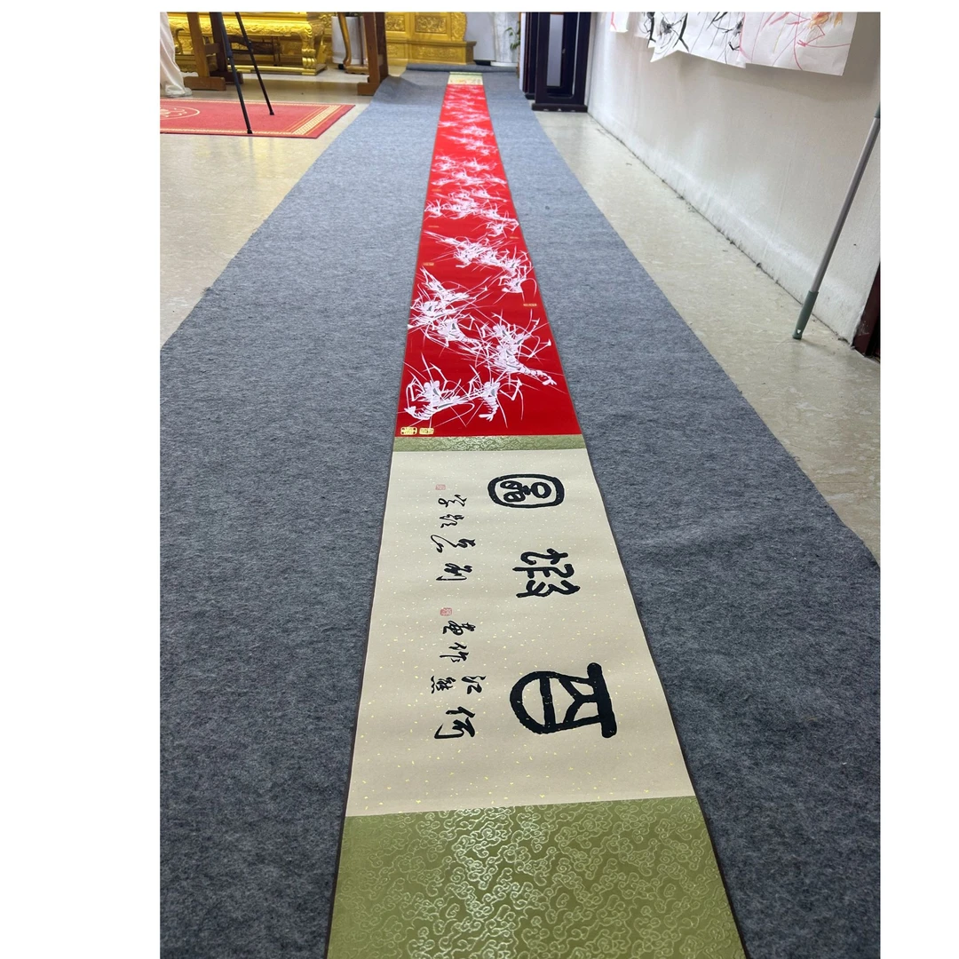 何江熊 《百虾图》红银 10米长卷  国画