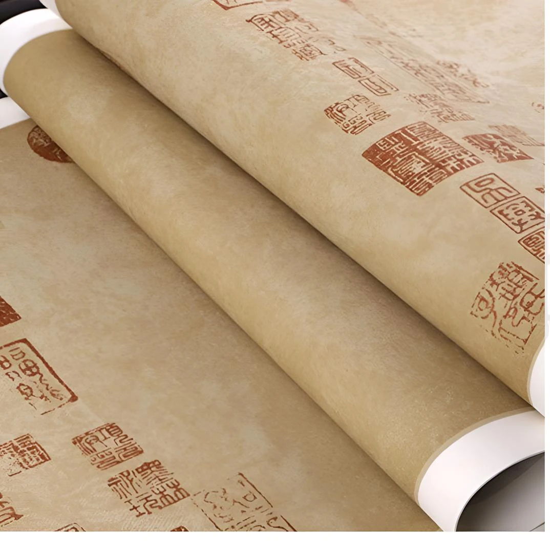 加厚四尺对开蜡染兰亭序半生熟毛笔书法创作作品纸