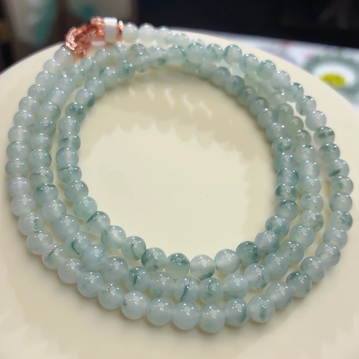 翡翠未镶嵌手链冰胶蓝飘卡5