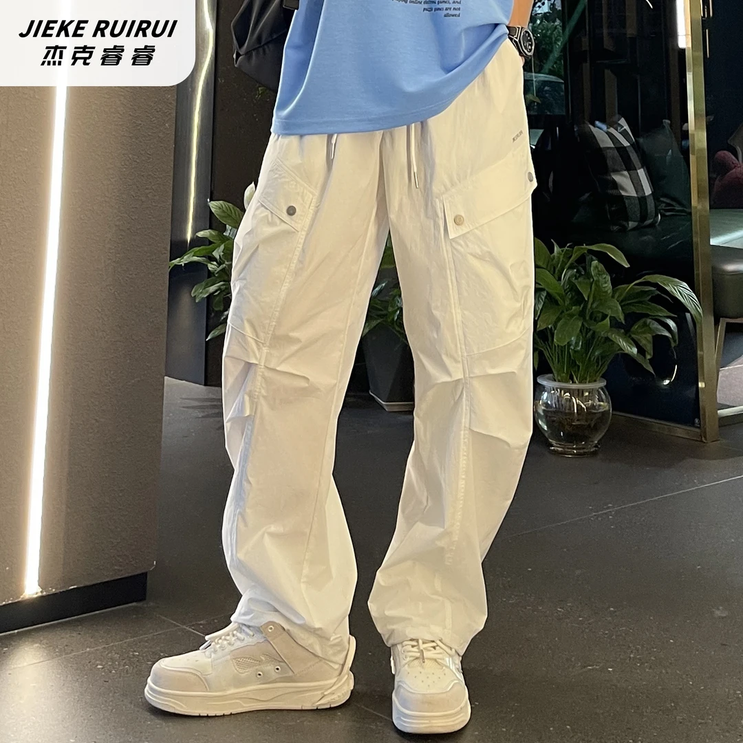 【现货-睿】夏季美式风时髦休闲工装裤男童宽松百搭薄长裤杰克睿睿