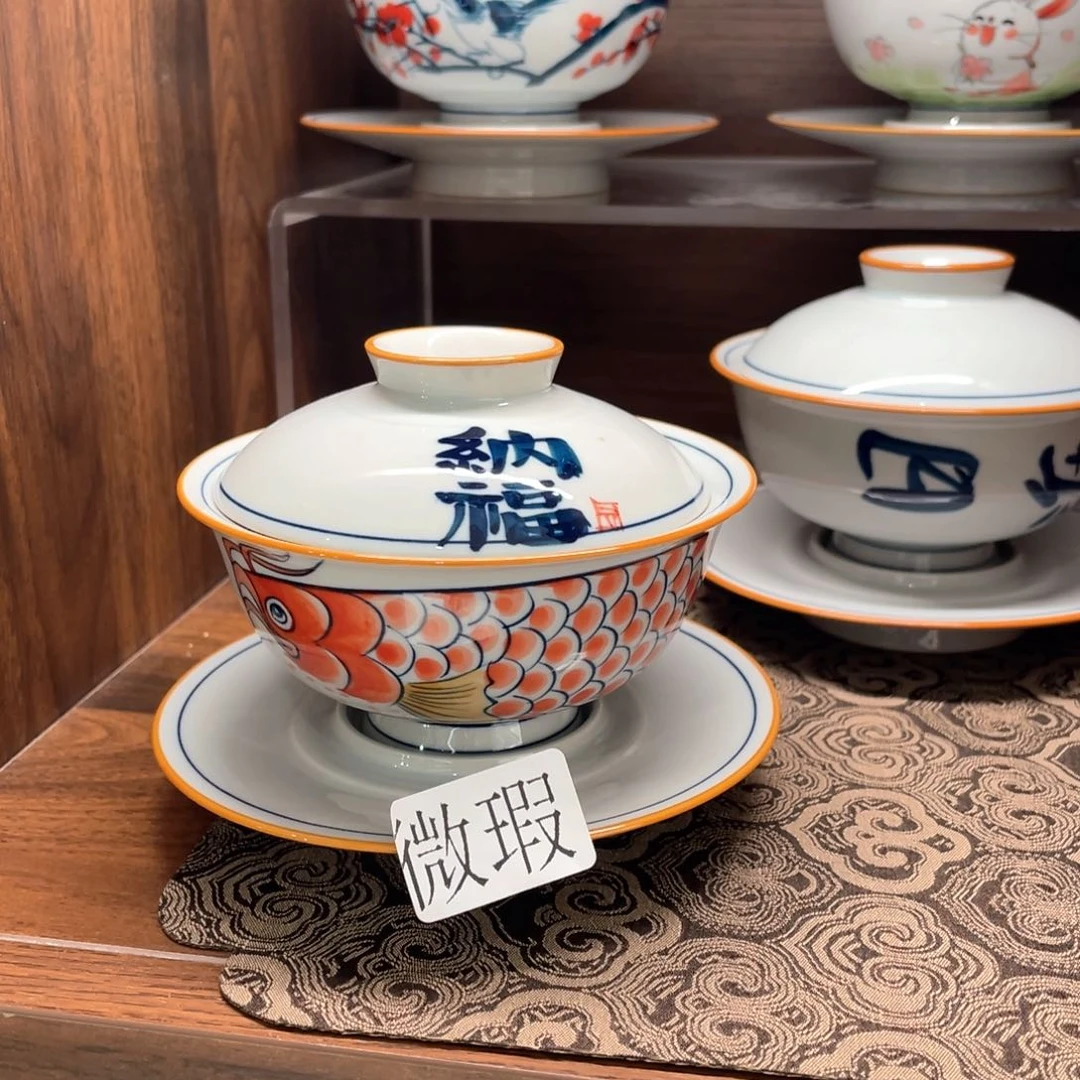 微瑕釉下彩纯手绘