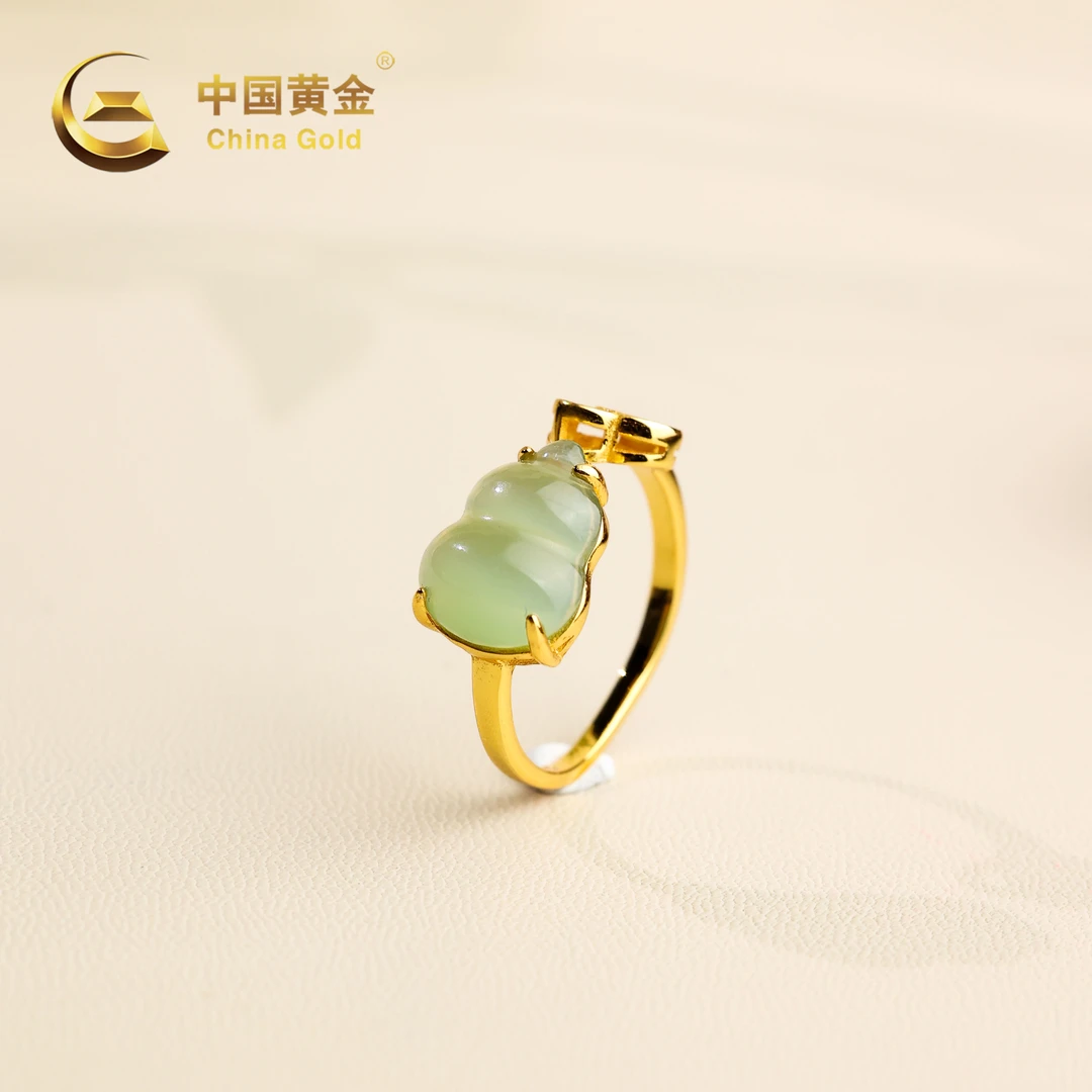 【中国黄金】福财 | 和田玉*戒指*S925银镶嵌-J1678-Y