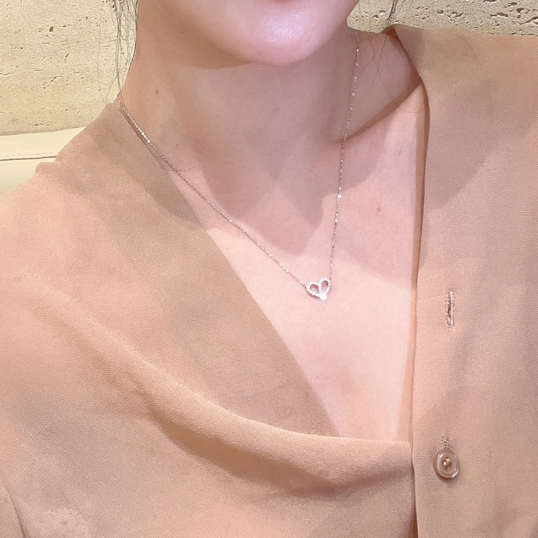 CERO【新款爱心项链】18k金轻奢时尚百搭气质钻石爱心项链KY00011