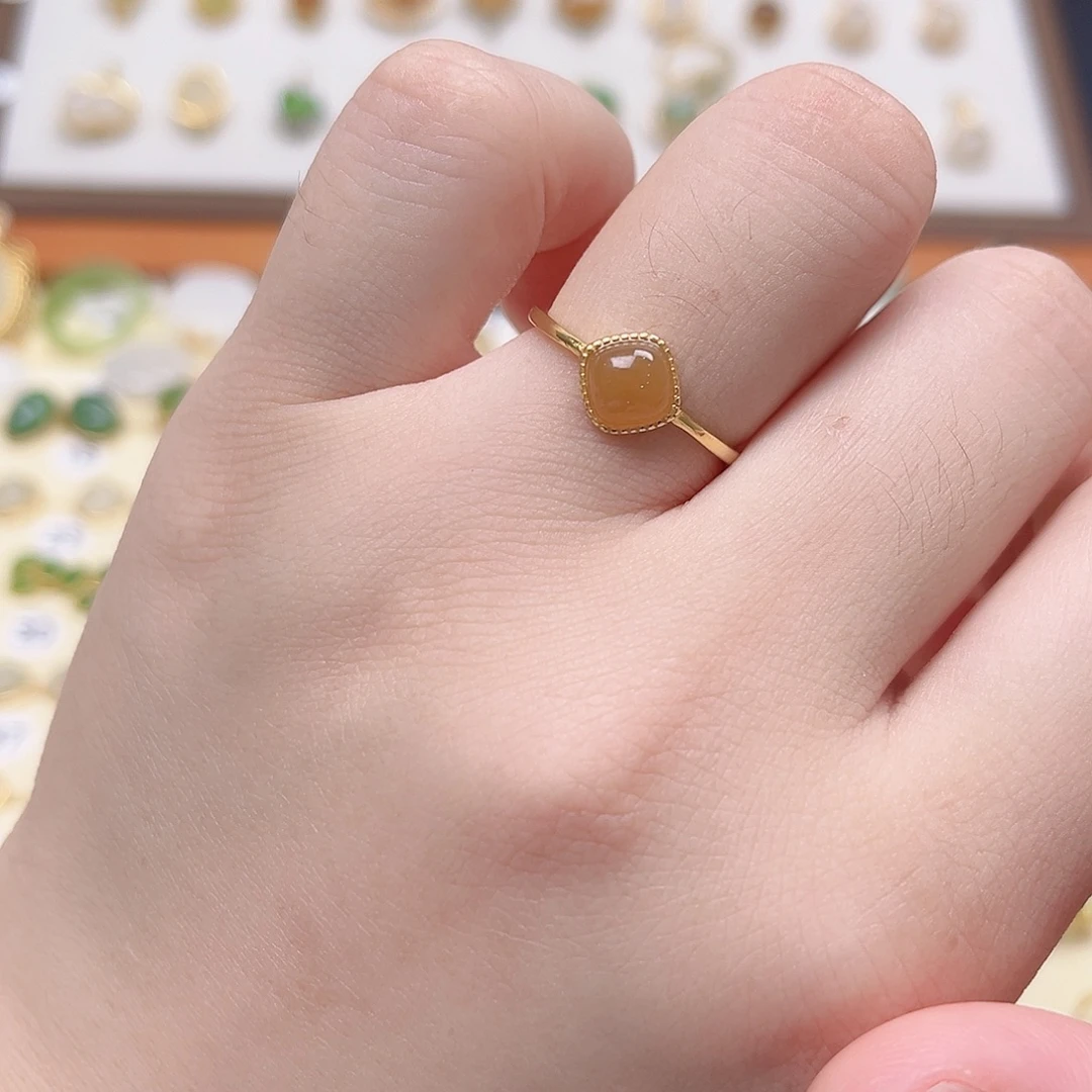 和田玉戒指银S925镶嵌