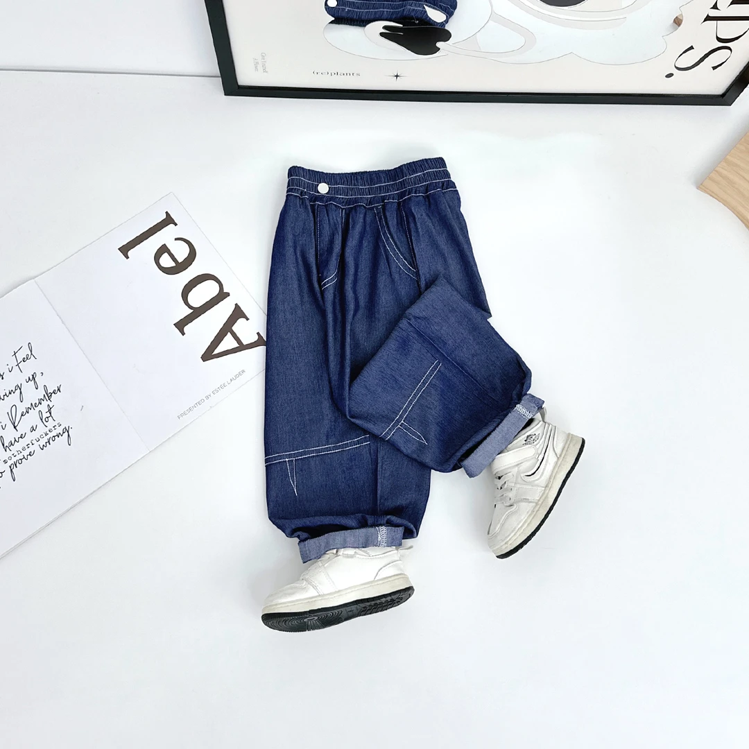 儿童薄款牛仔长裤夏季2025新款男童夏装潮 BQ25603Y 悠悠童话童装