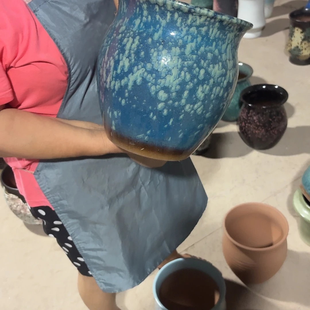 紫砂花盆口21高23