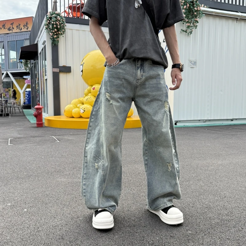 男款裤子直筒新款广州2025秋冬宽松拉男款秋冬男款秋季宽松直筒