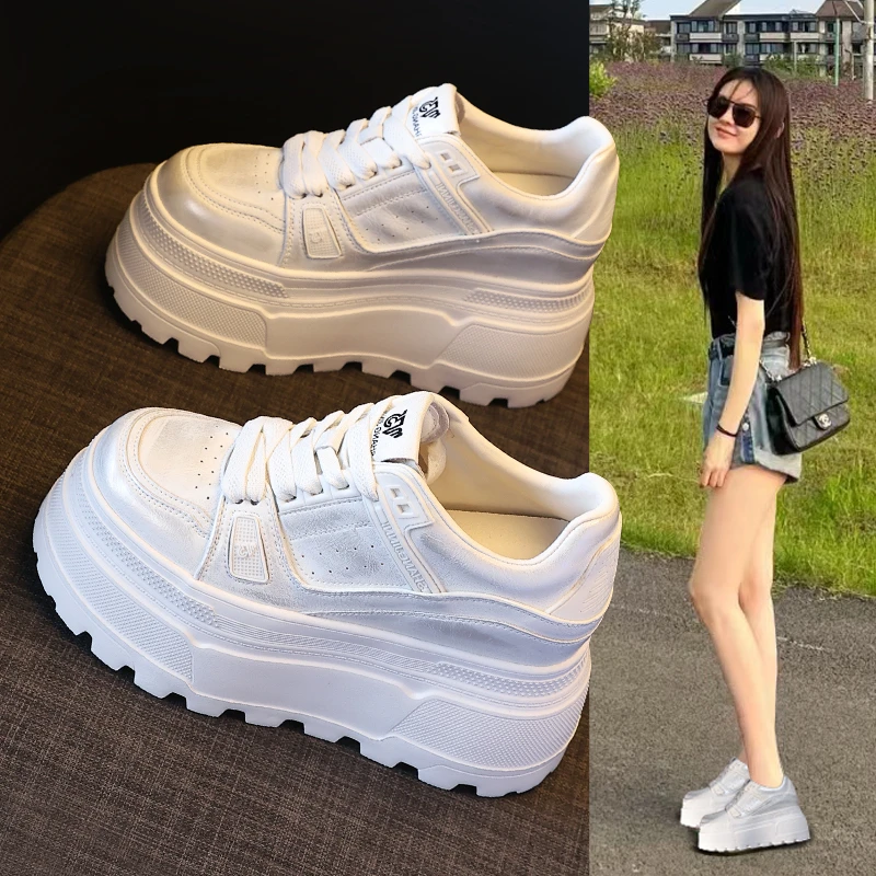 HS6208-9显脚小个子厚底内增高时尚百搭小白鞋女2025春季新款板鞋
