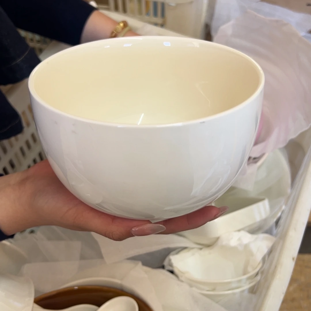 新骨瓷160瑕疵慎拍 暖白6.5寸 方脚碗
