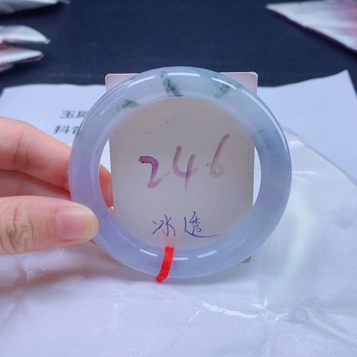 翡翠未镶嵌手镯莫奈花园5555655