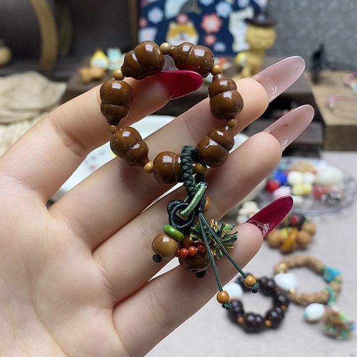 紫金鼠把件素圈小手捻