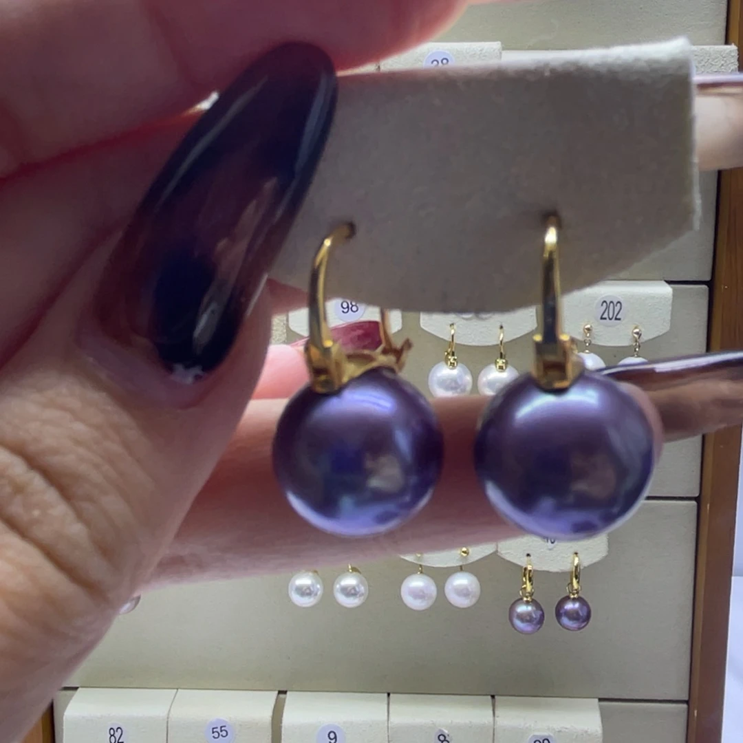 淡水珍珠耳饰银S925镶嵌