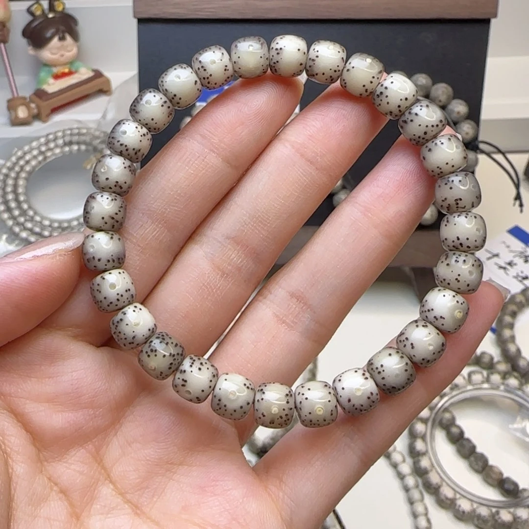 星月菩提手串石玉白冰小通体8×7