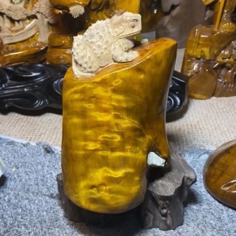 金丝楠金蟾摆件家居