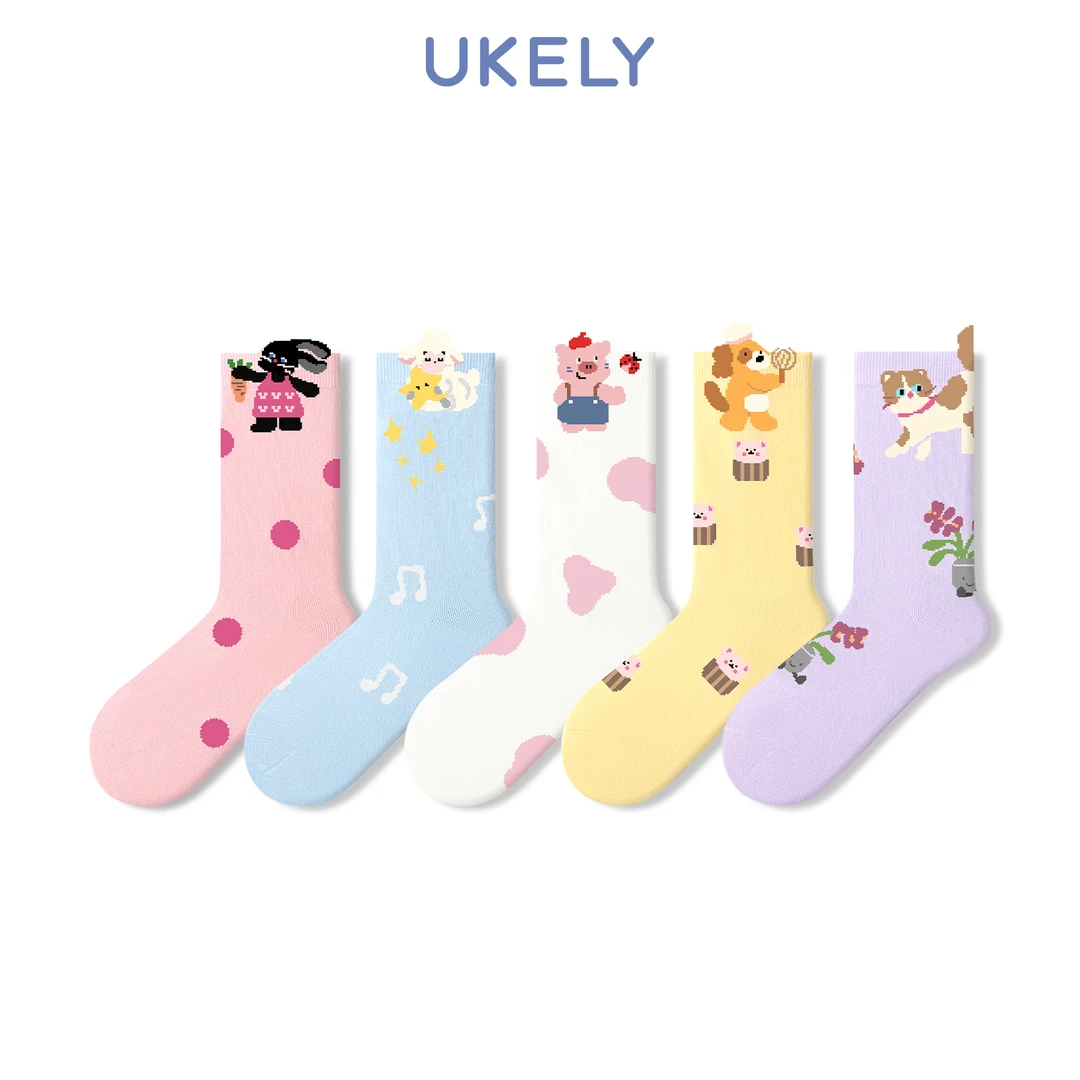 袜子女2025新款爆款春夏季薄款个性外穿可爱夏天防臭百搭中筒袜