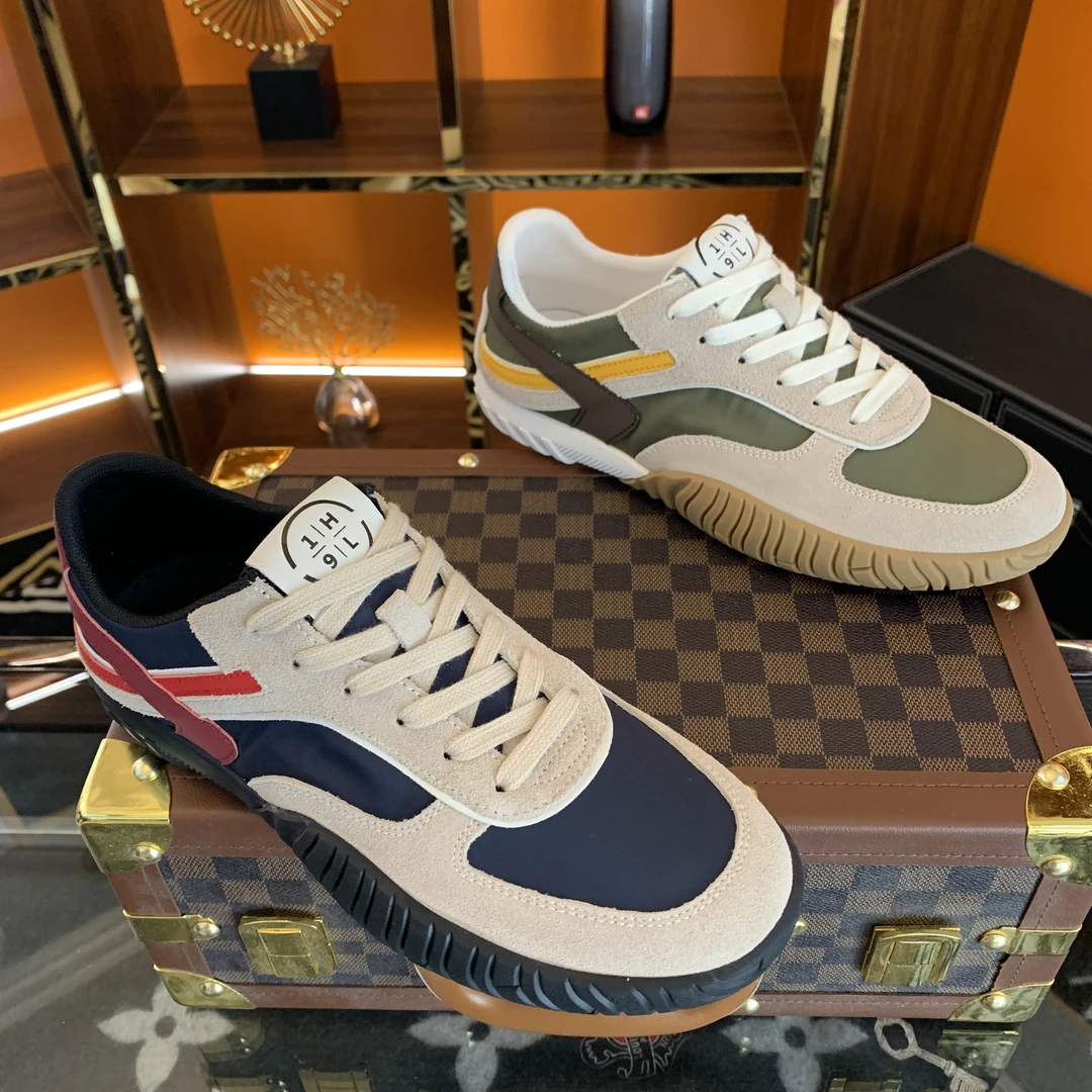 XD063-3（单鞋）春季新款男鞋时尚潮鞋材质磨砂牛皮搭配科技布