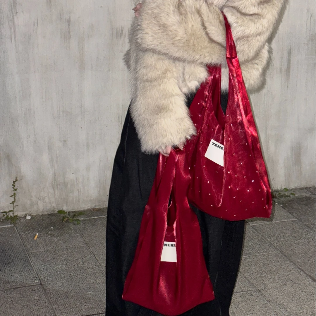 【恩雅粉丝专属】TENERA芭蕾系列烫钻单肩包时尚百搭