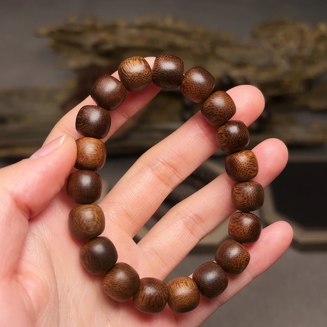 沉香手串越南芽庄紫棋楠金丝玉化料1.0