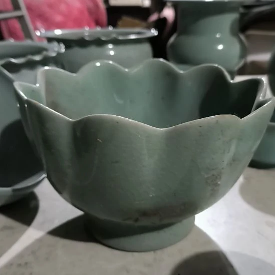 姽***嫿摆件清凉寺汝瓷仿古釉微瑕莲花碗