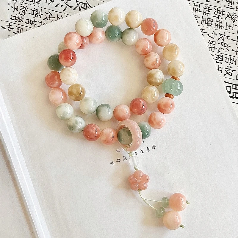 【莫奈花园】新中式国风文玩手串双圈天然高颜值飘花新款女高抛