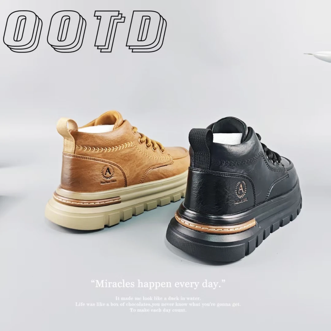 耐磨防滑休闲风高帮系带马丁靴英伦风时尚男士