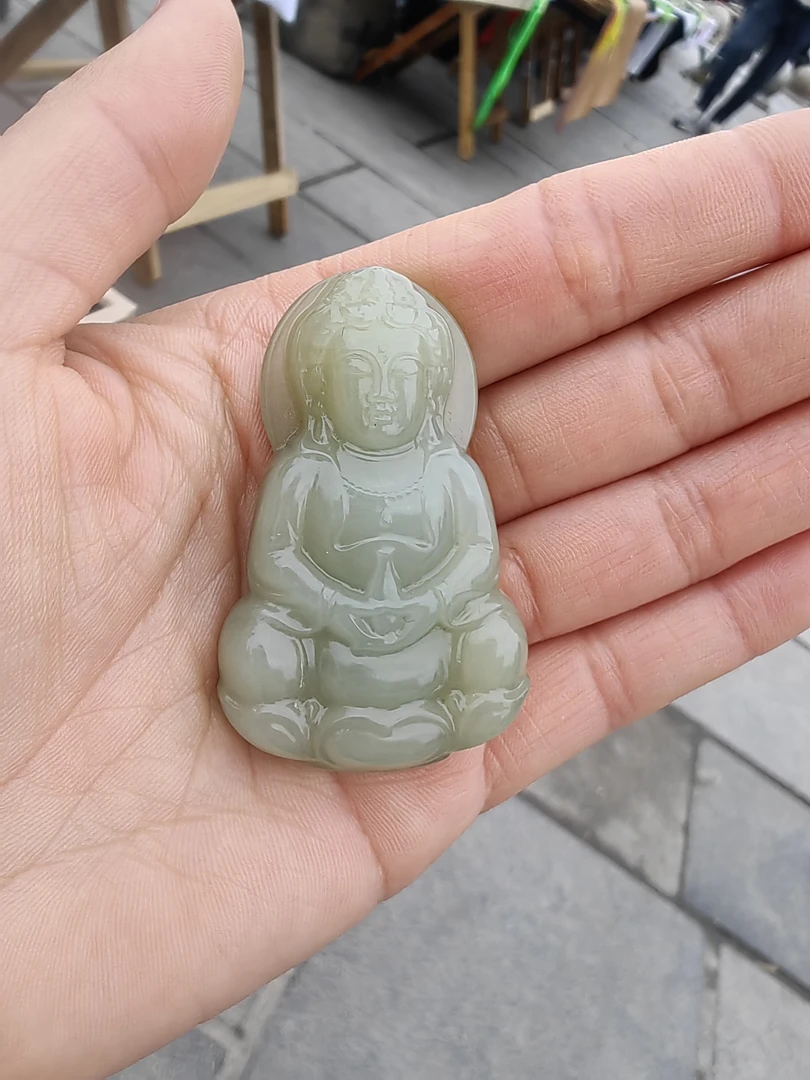 和田玉青海料观音