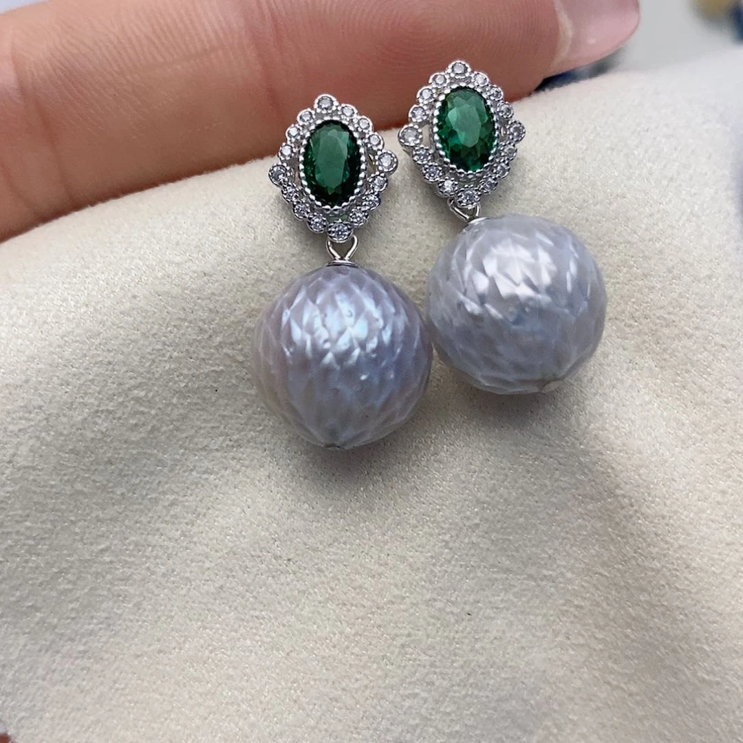 【闪购商品】海水珍珠耳饰银S925镶嵌46