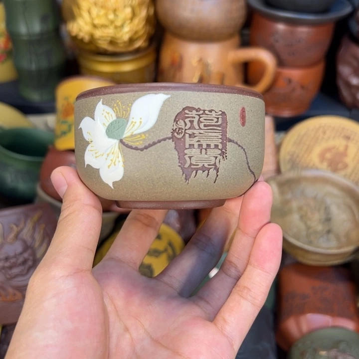 紫砂茶杯宜兴紫砂杯子