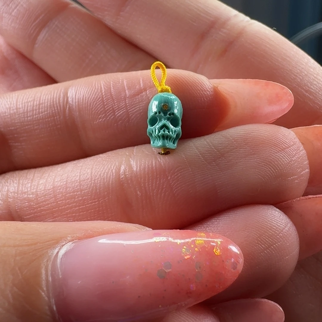 绿松石未镶嵌吊坠(不含链)迷你骷髅，卡4.8