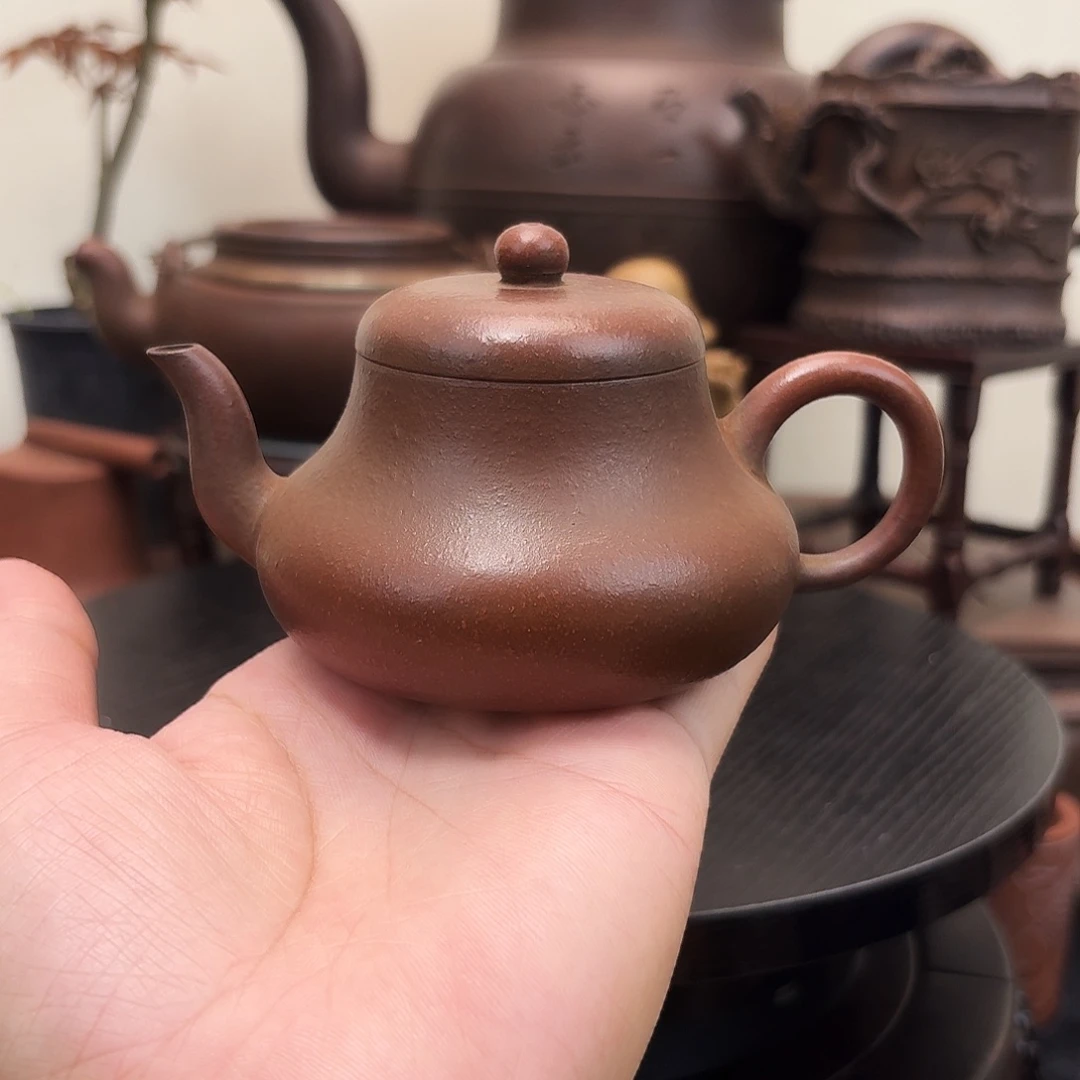 紫砂茶壶老朱泥创汇君德壶
