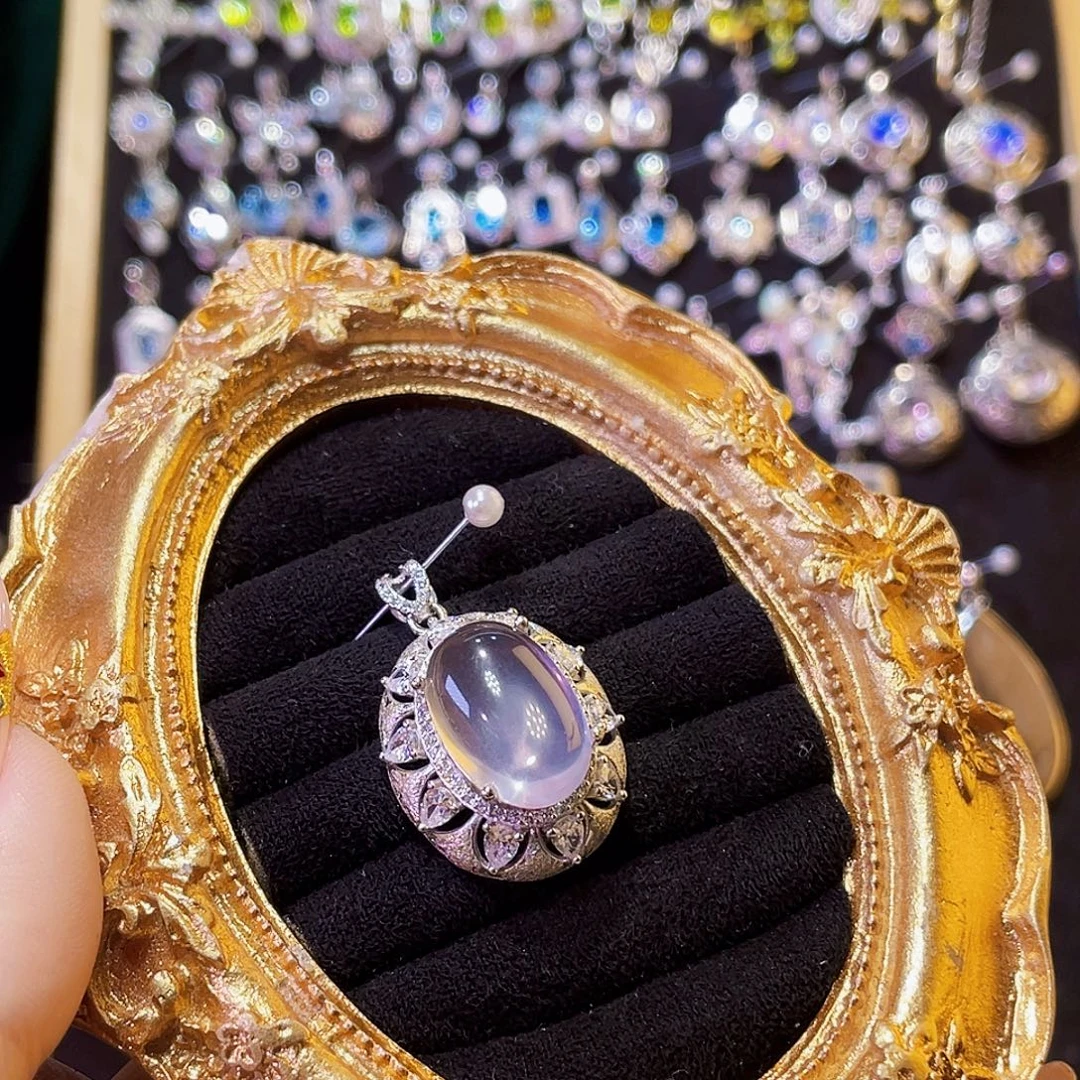925银合成立方氧化锆莫桑比克六芒星光粉吊坠