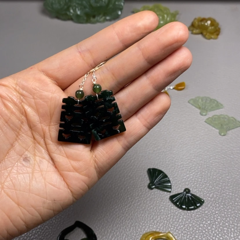 【闪购商品】蛇纹石玉未镶嵌挂件耳饰耳环项链