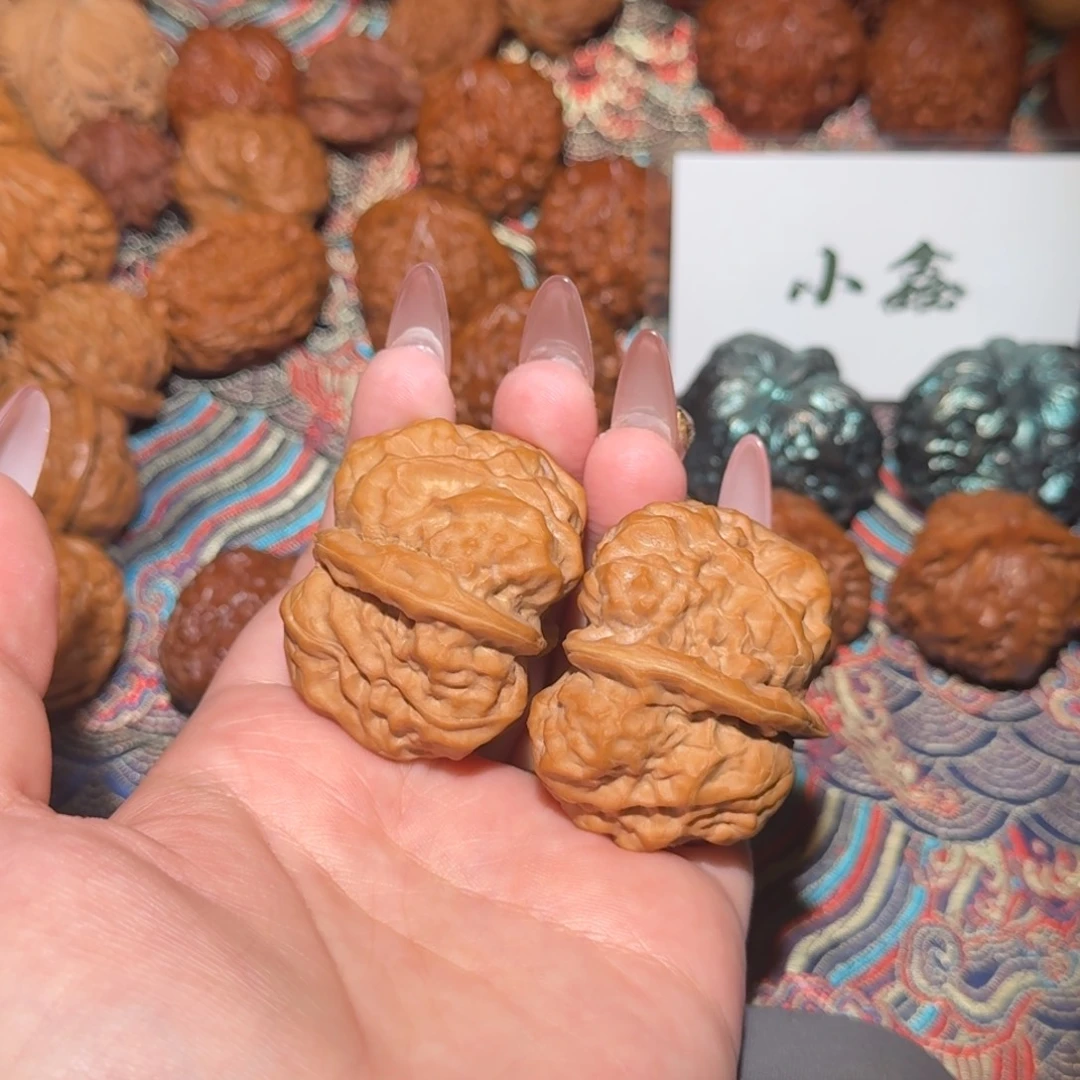 文玩核桃把件1524号44三角元宝蛙蛙文玩核桃