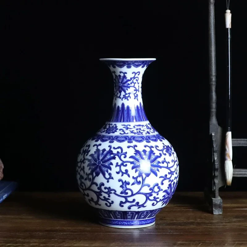 景德镇陶瓷器花瓶新中式家居客厅电视柜玄关博古架装饰工艺品摆件