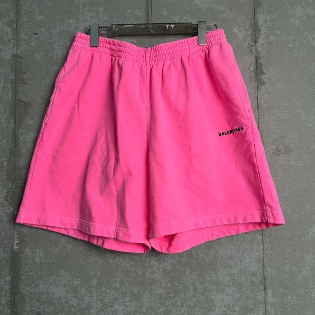 未使用 WE11 DONE S*1/巴黎世家/荧光粉字母运动短裤/18102